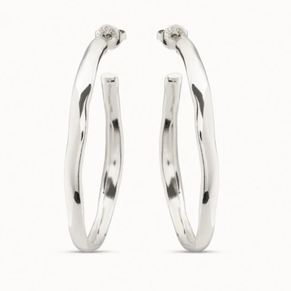 uno de 50 Open Hoops - Sterling Silver-plated earrings